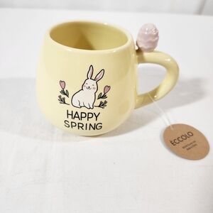 NWT Eccolo Spring Is Here "Happy Spring" Mug Cup Coffee Tea